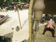 Wife having fun at beach party with cuckold 3D