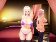[3D HENTAI] 白髪ヤンデレ女の子と濃密セックス
