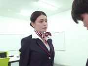 [MIAB-245] 黑丝大屁股的淫荡空姐为年轻男性员工进行舔吮讲座 橘メアリー【破解】 - 1of5