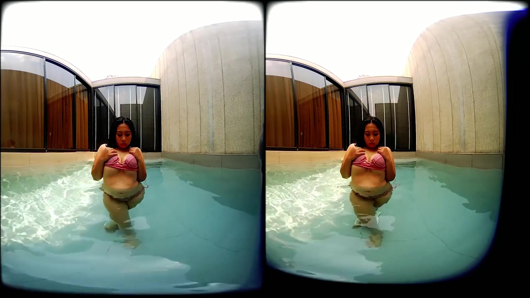 Girl with big tits in the pool