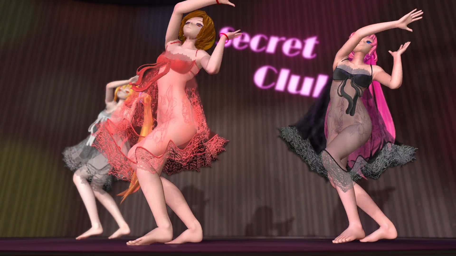 [MMD]Meiko Luka Neru Strip Tougen_Renka(Babydoll ver)
