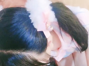 00后双马尾萝莉第一视角拍摄啪啪，无毛肥逼特写翘起屁股后入一下下撞击
